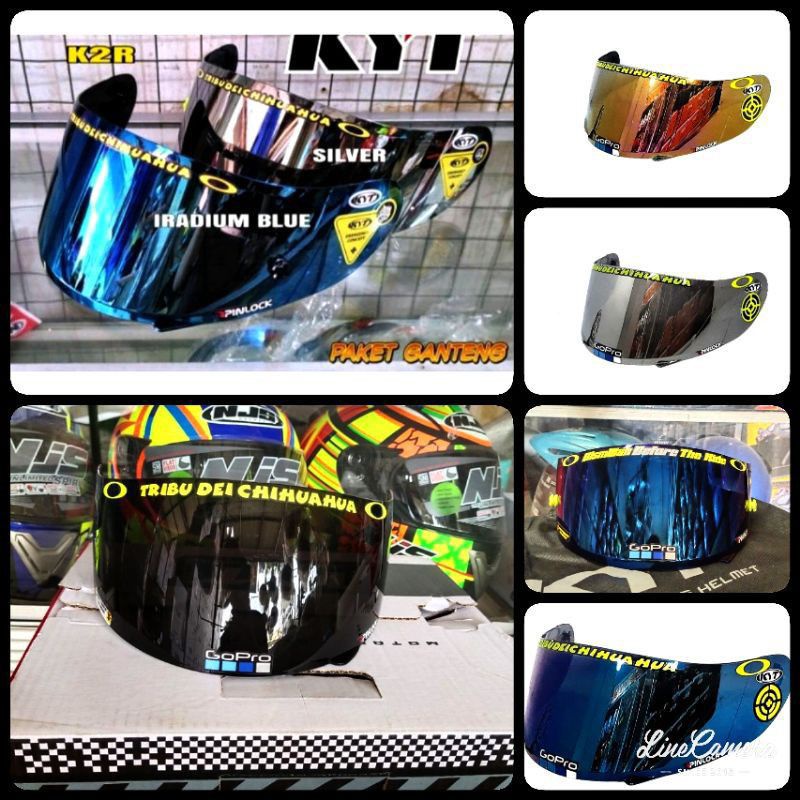 0kaca(visor) flat iridium(PAKET GANTENG) untuk helm KYT r10_rc7_mds victory pnp bisa (COD)