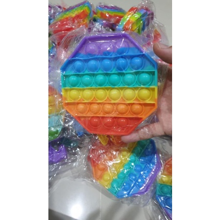 Pop It Fidget Toys Mainan Gelembung // Pop It Rainbow-Pentagon