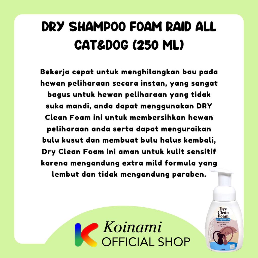 Dry Clean Foam Shampoo For Cat &amp; Dog  250ml / WATERLESS SHAMPOO / Raid All