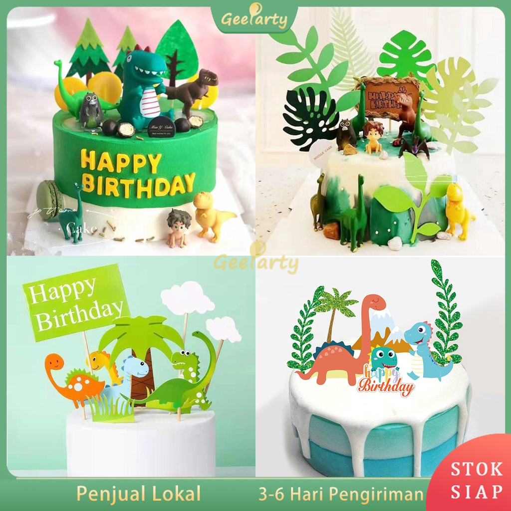 Jual Tema Dinosaurus Kue Topper Ulang Tahun Banner Dekorasi Untuk Anak