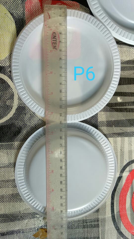 @50pcs Piring Plastik P7 Ukuran Sedang / Piring Pesta Sekali Pakai Putih Susu