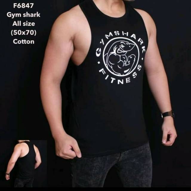Kaos Singlet Gymshark Fitness Hitam