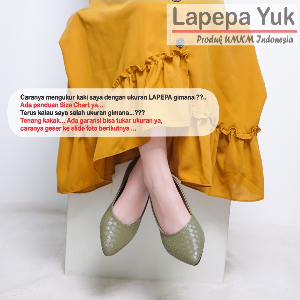 LAPEPA YUK - Sepatu Flat Shoes Wanita NADINE ALL COLOR Untuk Kerja kantor Spatu Flatshoes Ballerina Cewek Kuliahan Jalan Santai Casual Empuk Nyaman Slop Lancip Warna Black Hitam Putih Selop Premium Original Kekinian Terbaru Shoes ORI Mall Official Store