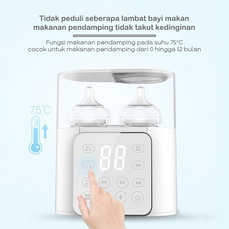 Smart Bottle Warmer/ Sterilizer Botol Bayi/ Penghangat Asi Baby Safe Multifungsi 220W/ Penghangat Susu Bayi/ Sterilisasi Botol Layar Besar Led/ Milk Warmer/Penghangat asi