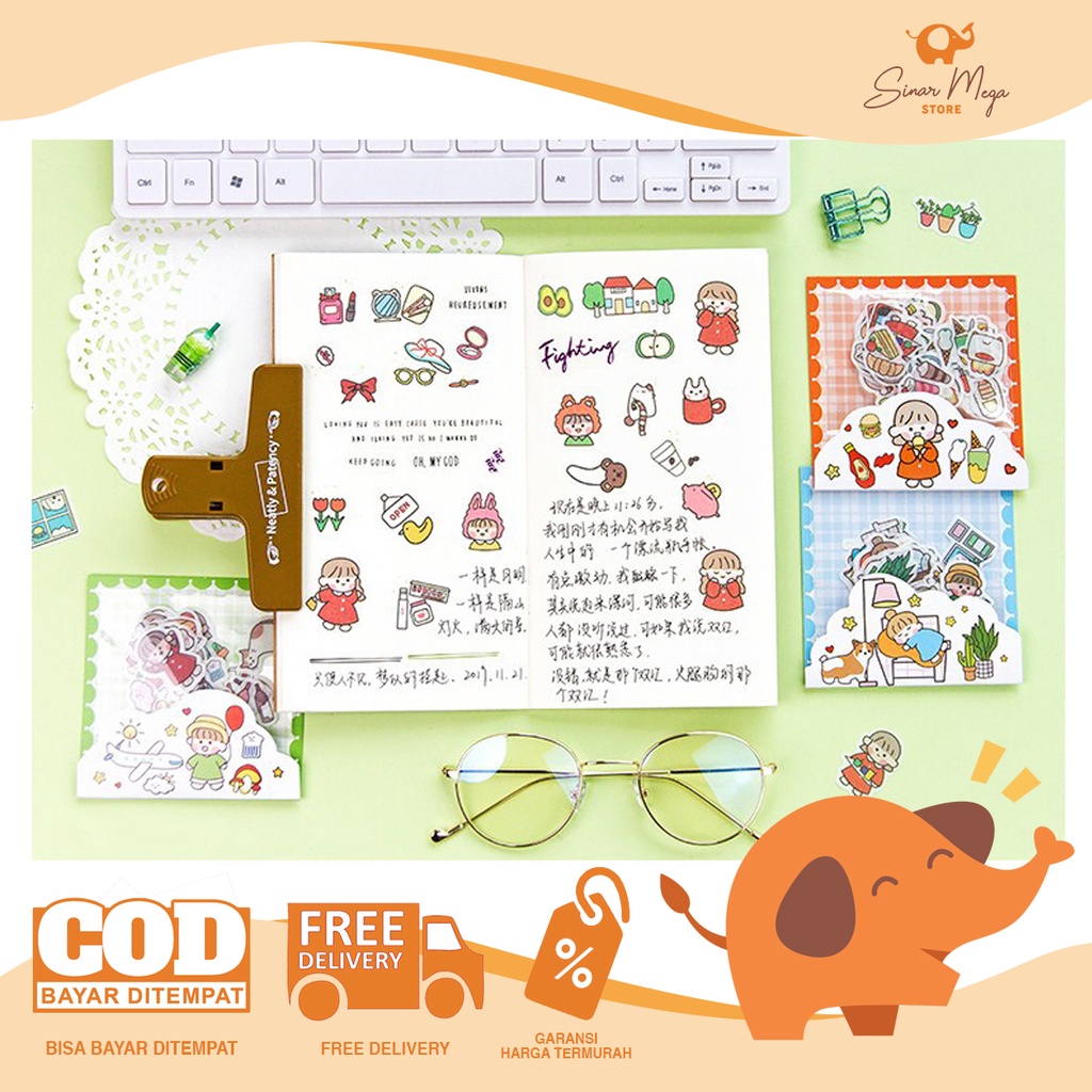 

Little Bonnie Day Flake Stickers/Sticker Unik Lucu Murah