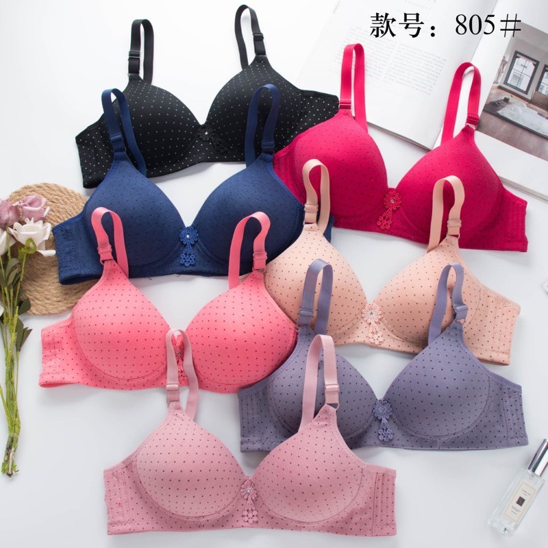 BH Bra Fashion Wanita / BH Busa Tipis Tanpa Kawat kancing 3 / TYZ BINTIK 245