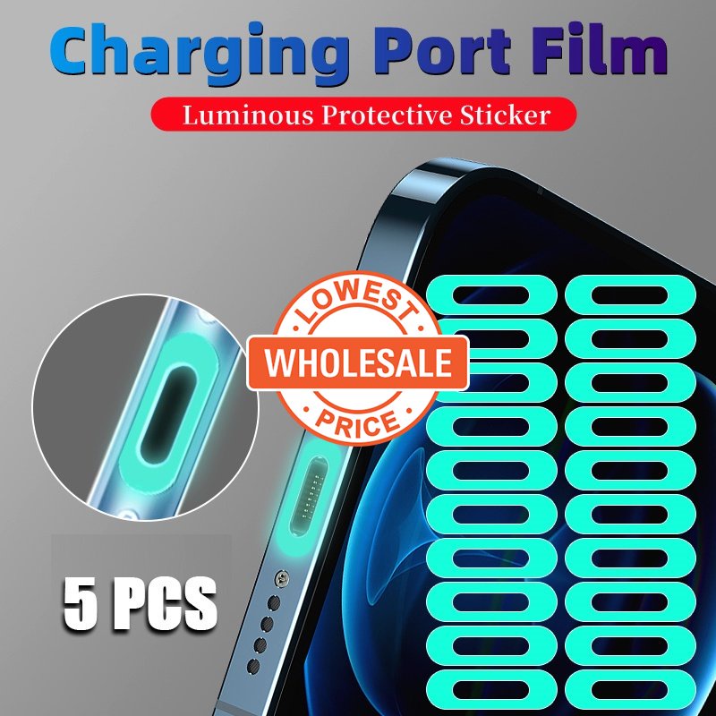 [Harga Grosir]5pcs Stiker Pelindung Port Charging Micro USB / Type C Universal Anti Gores