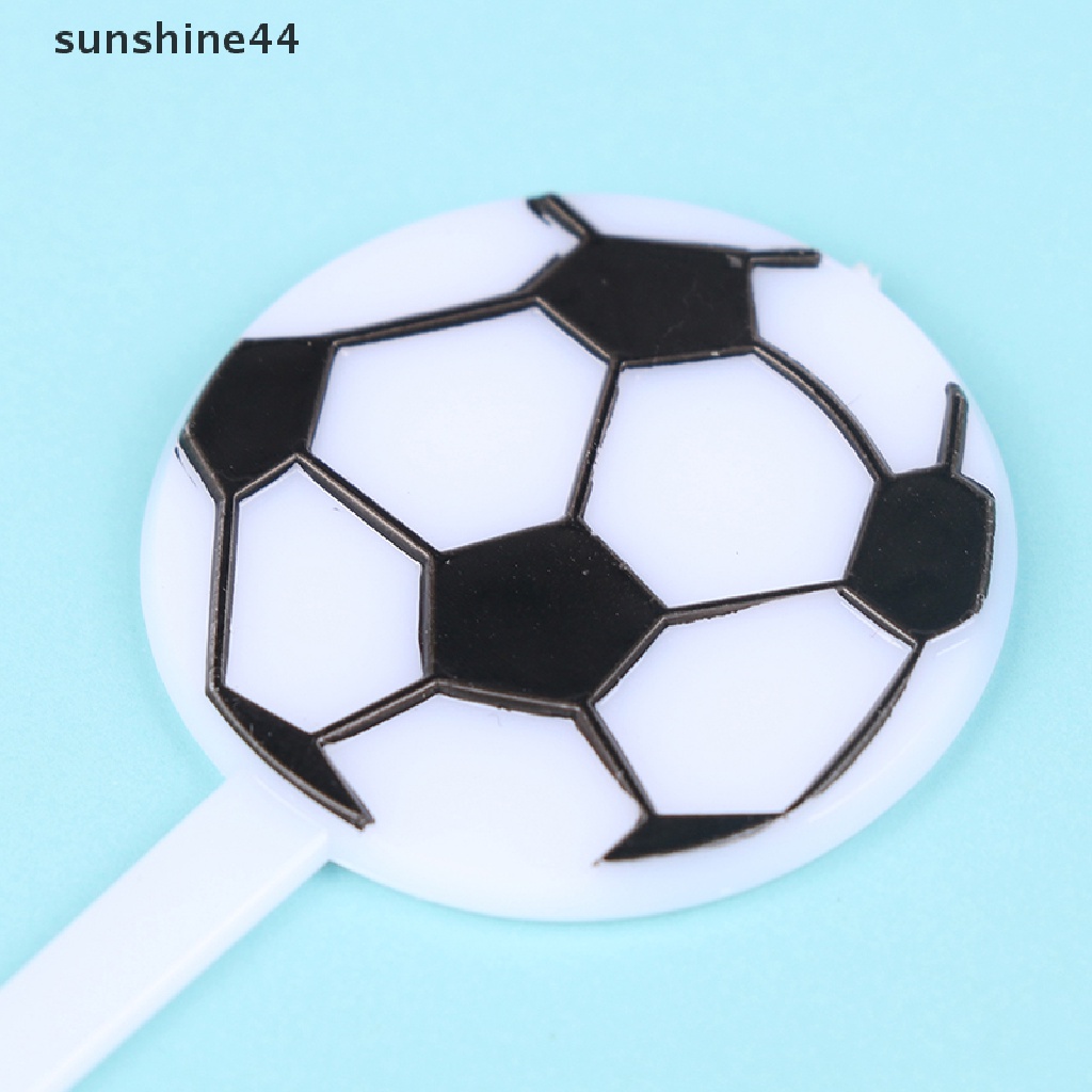 Sunshine 10Pcs Cute Football Food Picks Children Cake Dessert Fruit Forks Party Decor .