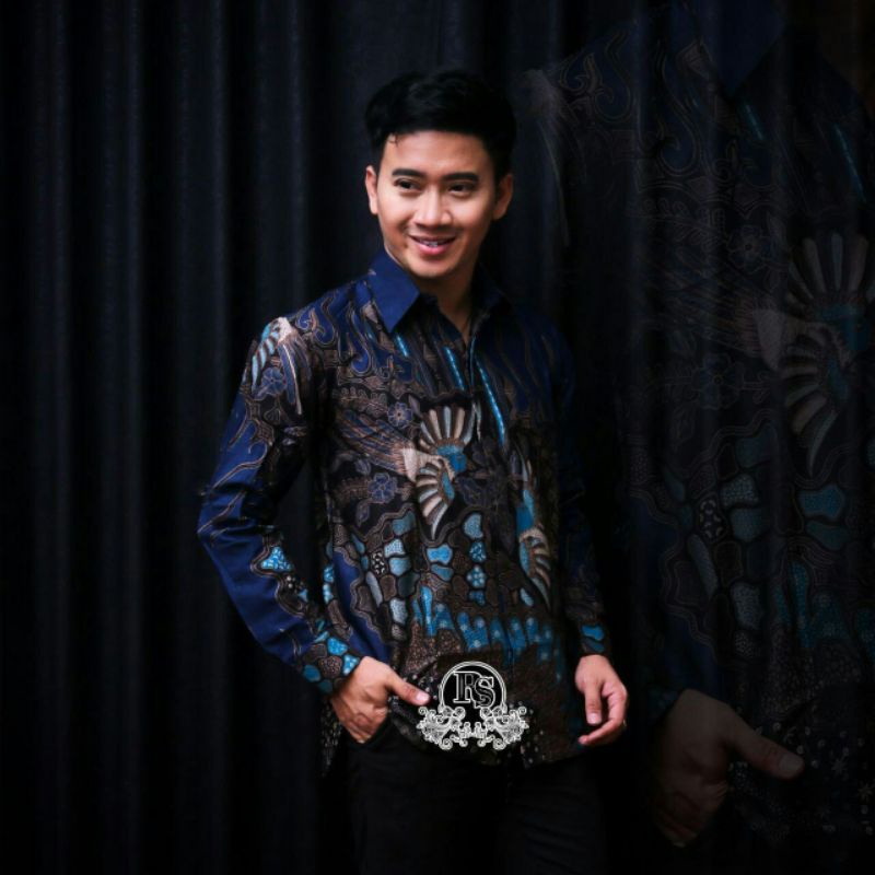 KEMEJA BATIK PRIA SIZE M L XL XXL  BSWART BatiK HRB026 Kenongo Hem Panjang Padi