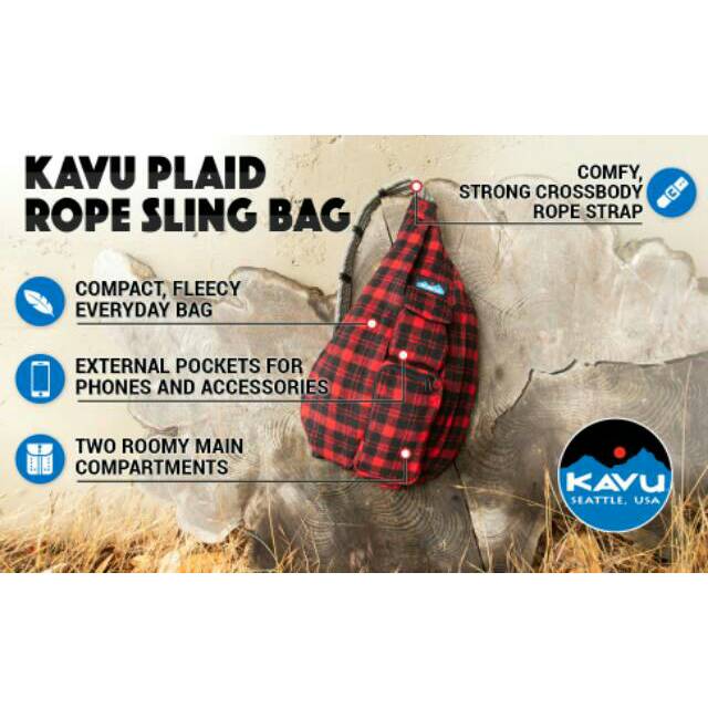 plaid kavu bag