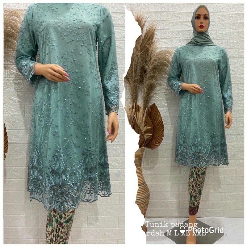 Set Kebaya Tunik Bordir-Kebaya Bordir-Kebaya Tulle Bordir-Kebaya Wisuda