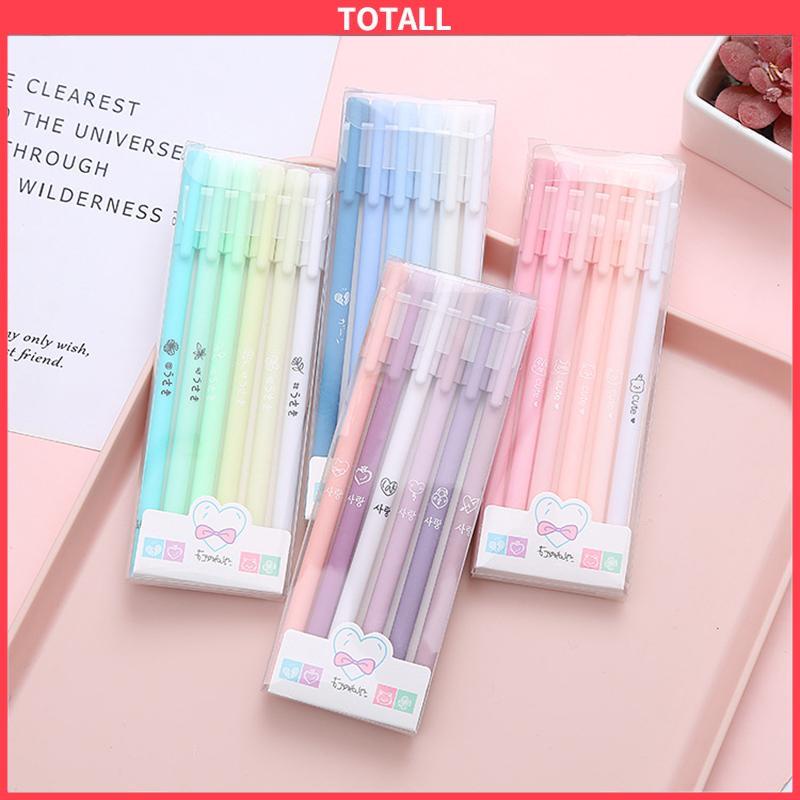 COD 6 Buah/Set Tanda Tangan Pena Sederhana Siswa Penel Pulpen Morandi Warna Siswa Tanda Tangan Pena Sekolah Kantor Pasokan Alat Tulis-Totall