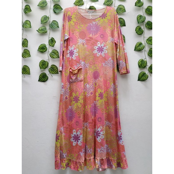 Daster kaos Pink lengan panjang