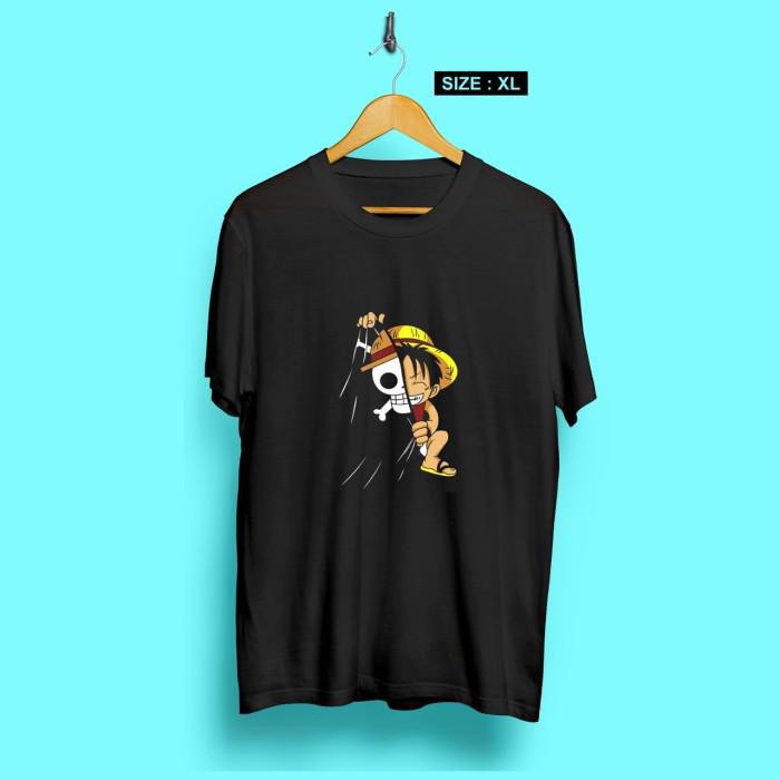 JF Kaos distro pria Luffy Half XL T-shirt pria Baju pria Atasan pria