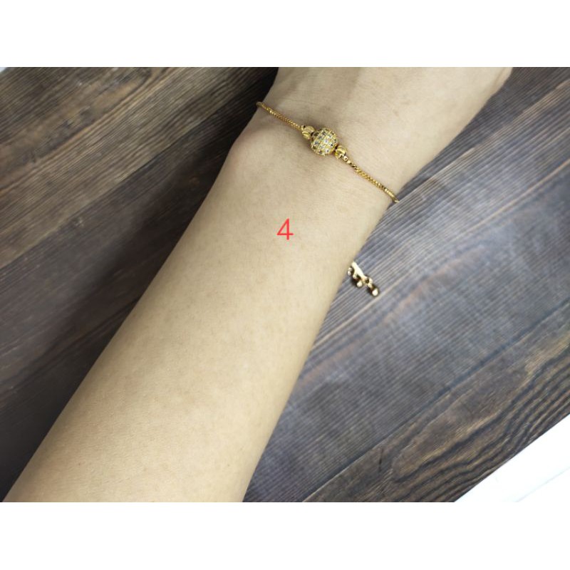 Fifi Fashion Gelang serut Kannelite Model Perhiasan Lapis emas 08#