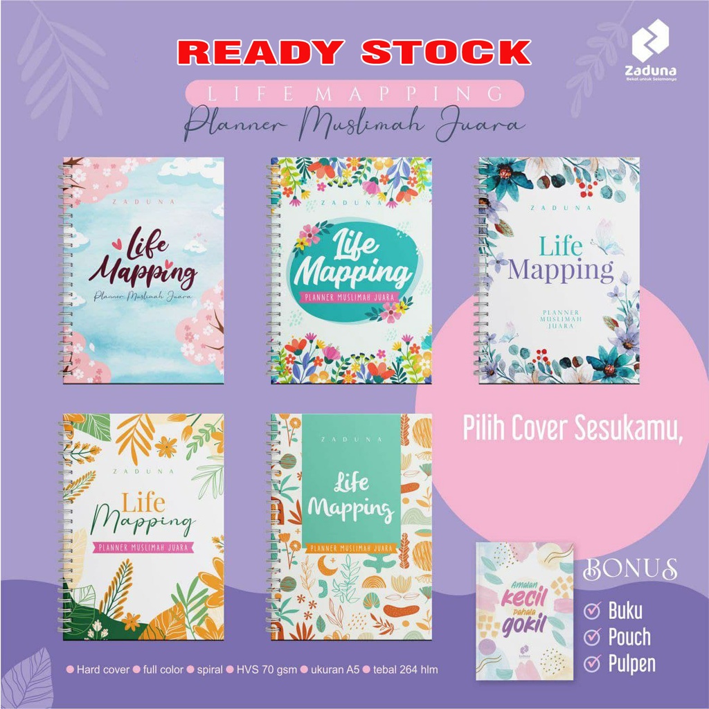 Buku Agenda Muslimah Planner Life Mapping 2023 (3 Bonus)