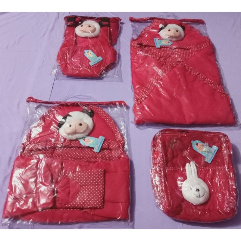TERMURAH !!! SET PERLENGKAPAN BAYI (PAKET HEMAT 5in1)-merah, tanpa kasur