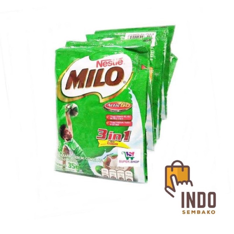 susu milo 3 in 1 sachet isi 120 x 35g / Susu Milo 3in1 dus karton / Susu Milo Coklat 3 in 1