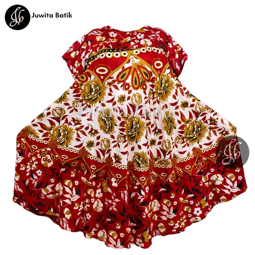 Juwita Batik - Daster Payung Jumbo LD 120 XXL Motif Rosela Seri Wana Klok Busui Kancing Dada