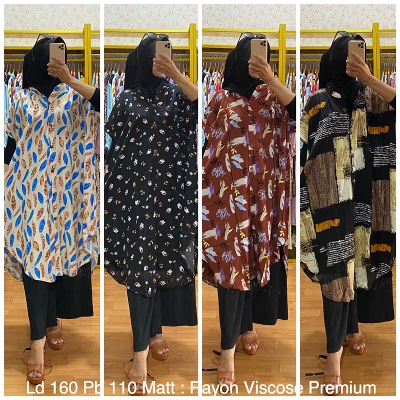 Tunik Kancing Full RAYON VISCOSE/Gram Fashion Kaftan/Kaftan Terlaris Kekinian/Kaftan Full Kancing