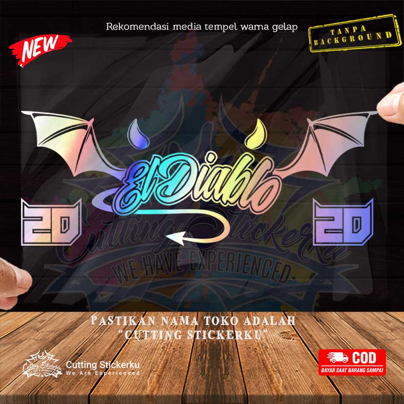 Cutting Stiker El Diablo Fabio Quartararo Logo Start Variasi Motor Mobil Sticker Timbul Nyala Dasbor Spakbor Visor Body Kaca Helm Laptop Hologram Reflective Tahan Air Setiker Bodi Samping Vespa Matic Scoopy Beat Mio Pickup Windshield Moto GP 20 Red Devil