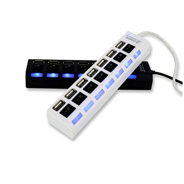 USB HUB 7 Port USB 2.0 Hub On/Off Switches