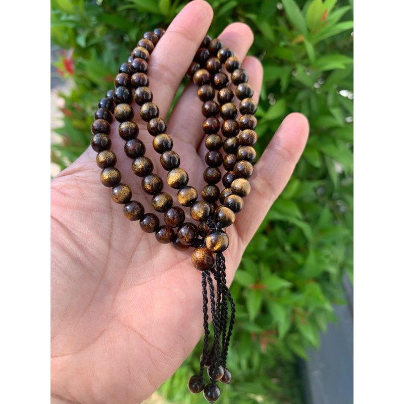 Gelang akar bahar tali arus asli serat emas / Gelang tasbih 33