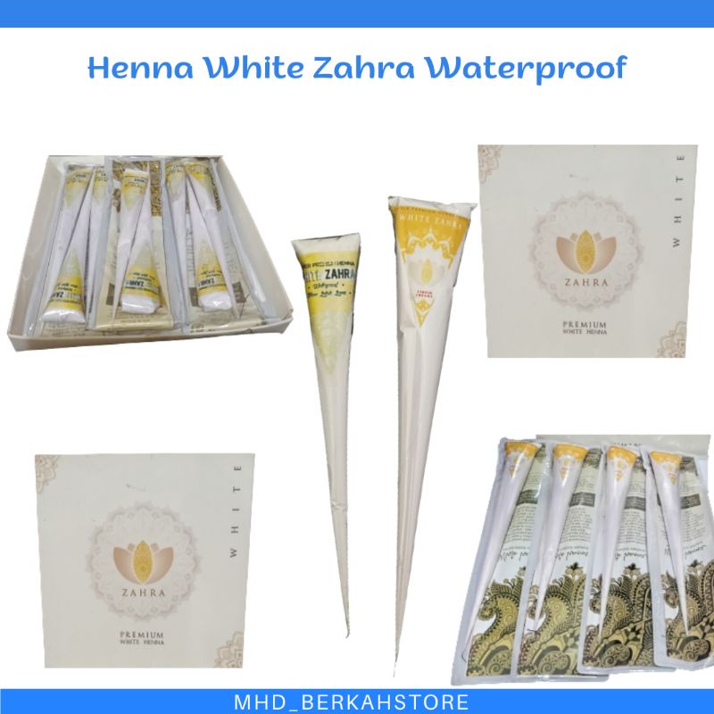 Henna White Zahra Waterproof / Hena Putih Premium 6gr 10gr 15gr