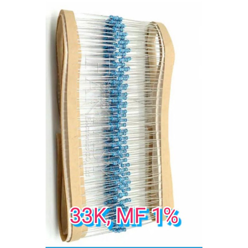 10pcs RESISTOR 33K, 1/4 WAT MF 1%