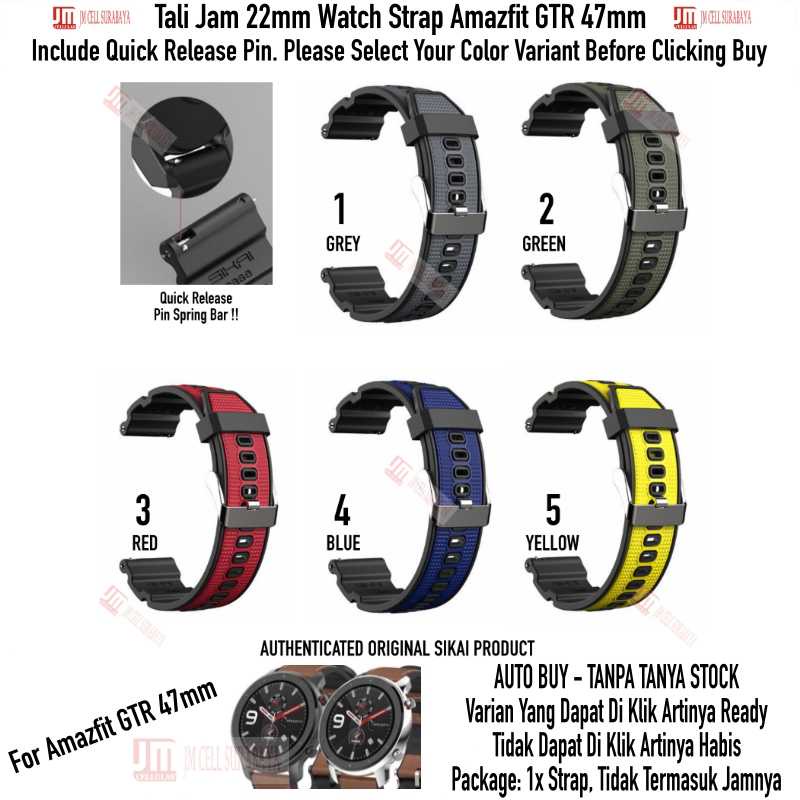 SIKAI Attitude Watch Strap Xiaomi Amazfit GTR 47mm - Tali Jam 22mm Rubber