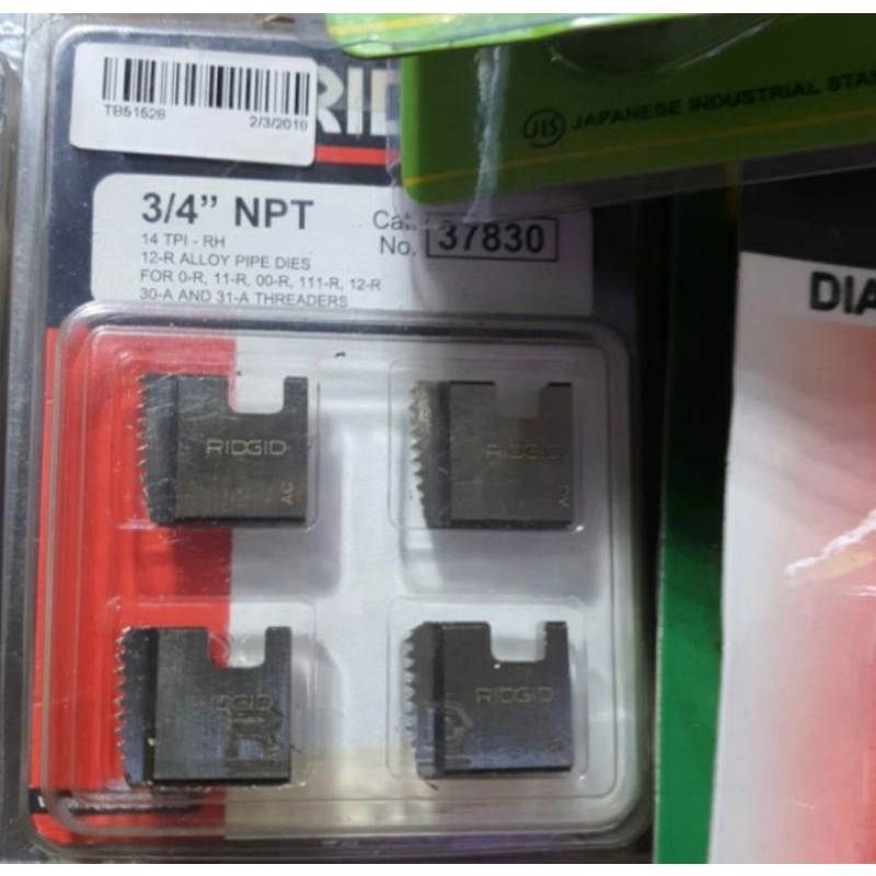 MATA SENAI DRAT BAUT Set (RIDGID 3/4 jnch NPT)