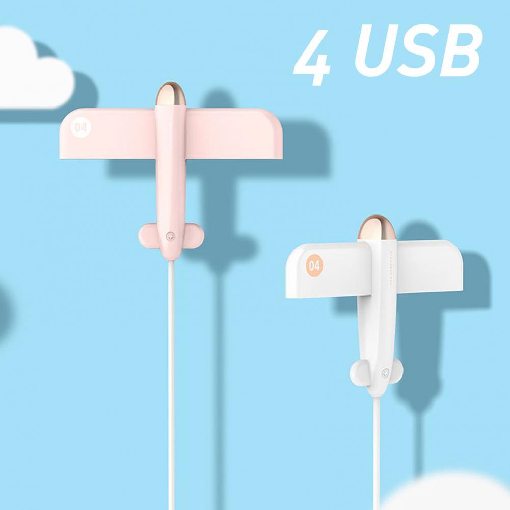 Hub Splitter 4 Port USB 2.0 3.0 Portable Bentuk Pesawat Untuk Laptop