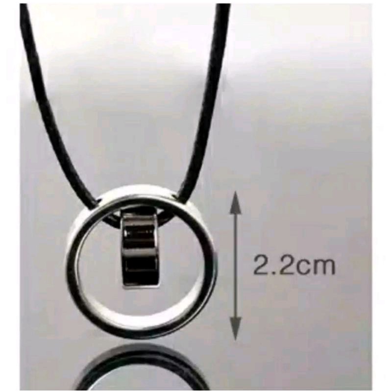 Kalung Pria Kalung Tali Liontin Cincin Besar Stainless style Anti Karat Kalung Bandul Cincin Pria