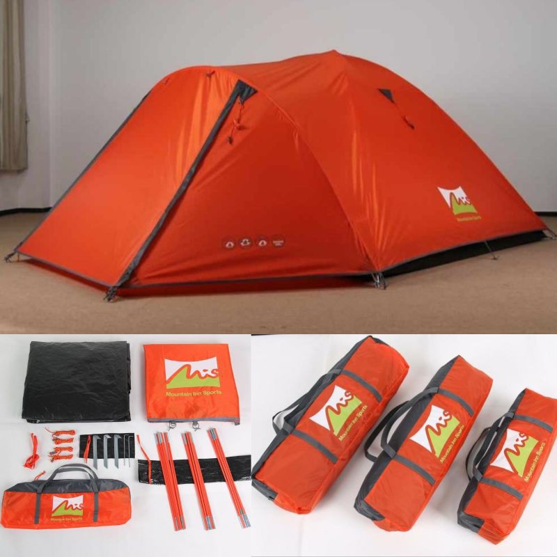 TENDA CAMPING MOUNTAIN INN SPORT BORNEO 2 DOME KAPASITAS 2 - 3 ORANG DOUBLE LAYER