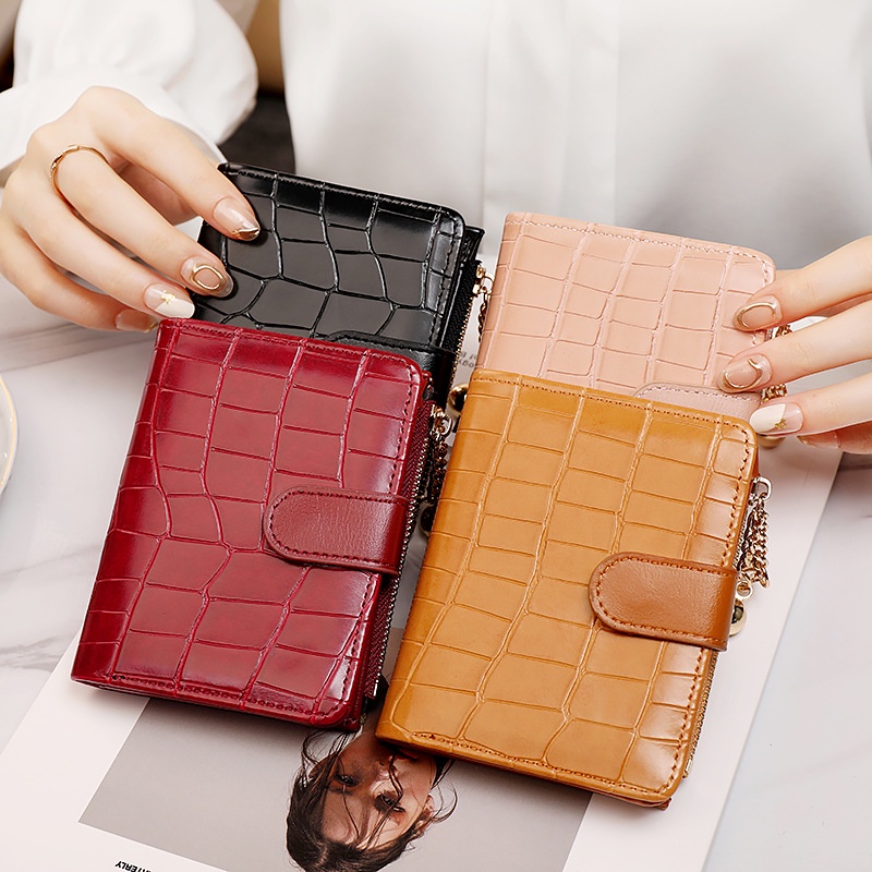 DOMPET LIPAT WANITA KULIT CROCO MINI KARTU LIDAYE IMPORT PREMIUM SLOT KARTU UANG KOIN KECIL PENDEK TIPIS KOREA FASHION REMAJA LUCU SIMPLE KEKINIAN MURAH CEWEK