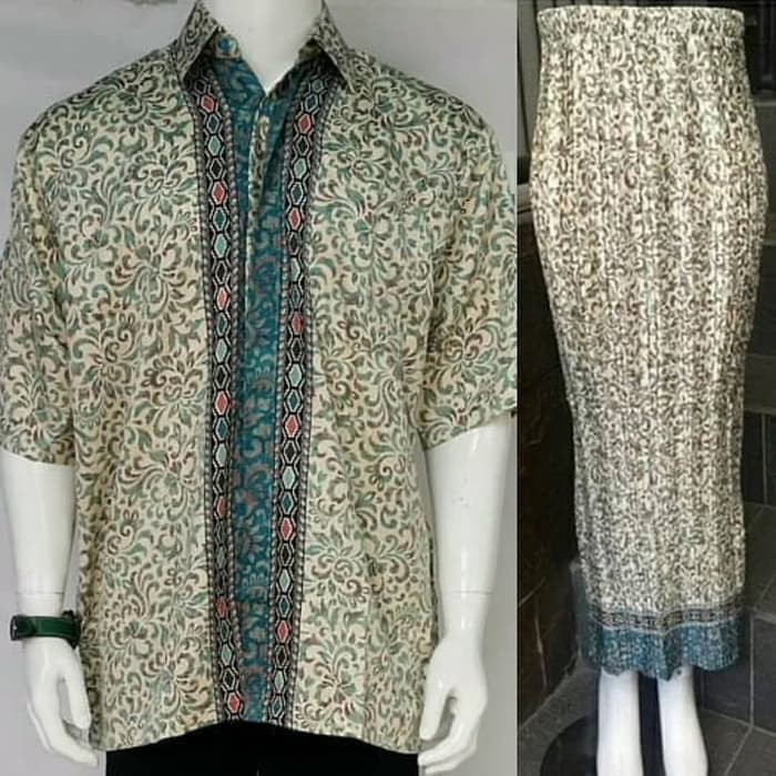 Rok Plisket Batik  Pinggang Karet Hem Lengan Pendek