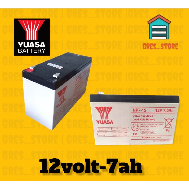 Aki Kering UPS YUASA NP7-12 12volt 7ah 12v baterai mobil mainan motor mainan sprayer original YUASA 