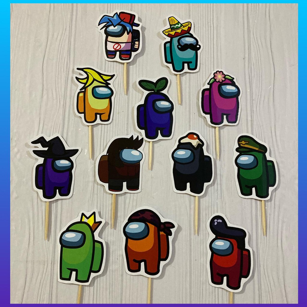 topper among us - cupcake topper among us - hiasan kue ultah among us