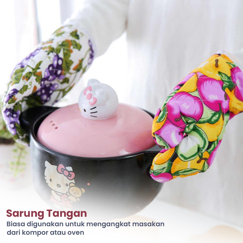 Sarung Tangan Oven Motif Anti Panas Kitchen Set Gloves