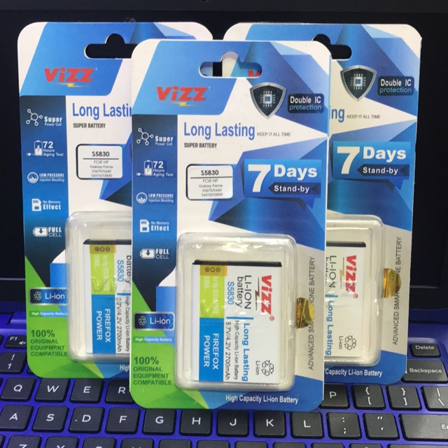 Baterai Batre Vizz Double Power Sam S5830 GALAXY FAME S5670 2700mah Original Vizz