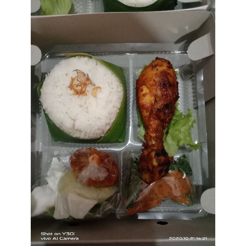 Paket nasi kotak murah |Nasi box ayam bakar