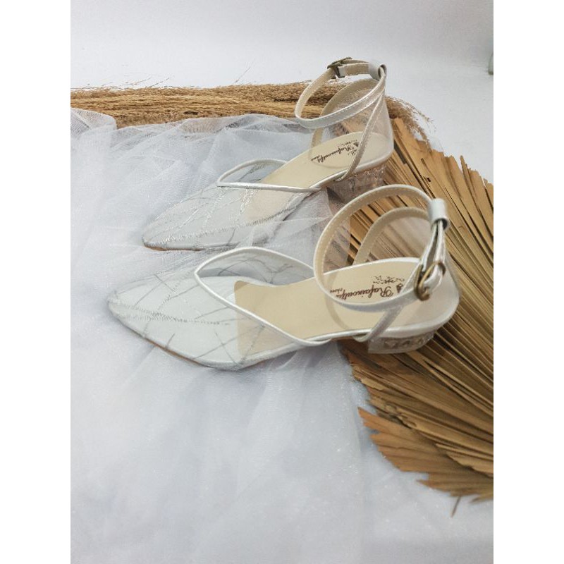 sepatu wedding aruumi silver sepatu wanita cantik 3cm