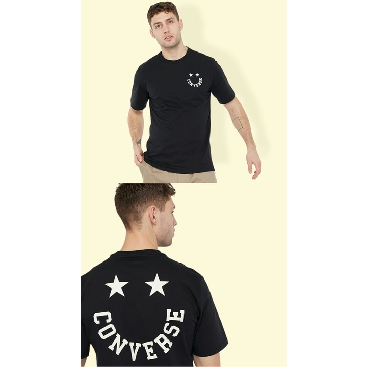 Kaos/T-Shirt Converse Men's Original 100% Barcode warna Hitam smile