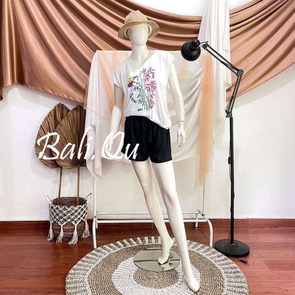 Baju Atasan Kaos Bambu Bali XL Kain Halus-PUTIH