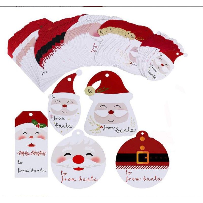 HANG TAG NATAL SANTA CLAUS SET HANG TAG MERRY CHRISTMAS SET 20PCS