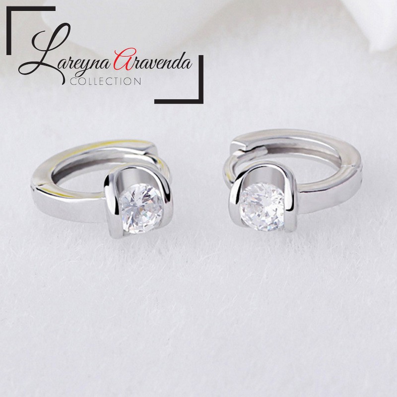 Anting Wanita Titanium Motif Kristal Crystal Unik AT076-1