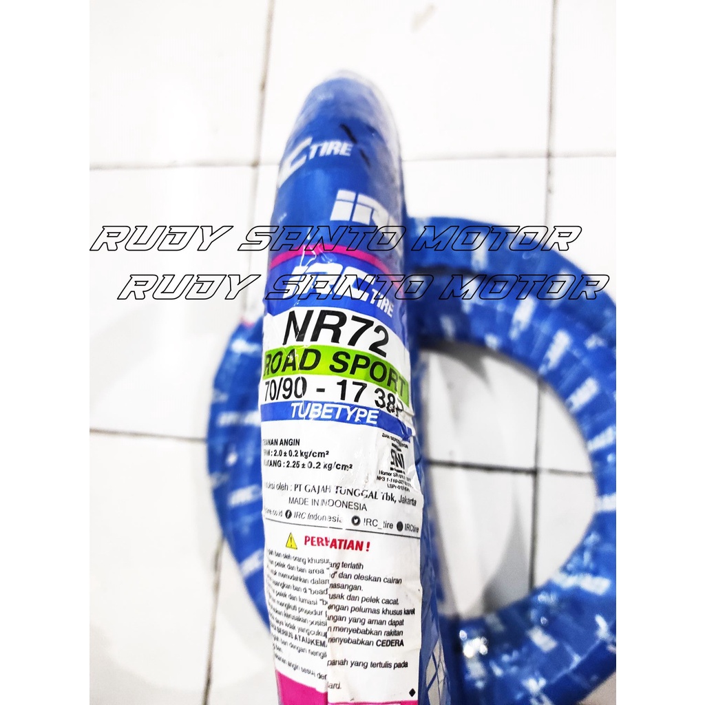 Ban motor Ban Irc NR 72 Ukuran 70/90 Ring 17 Tubetype