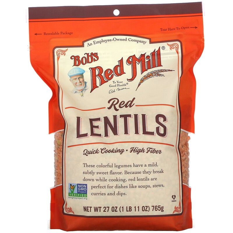 

Bob's Red MIll Dried Red Lentils Healthy Food Vegan Vegetarian Protein Indian Food Makanan Sehat Lentil Merah Tinggi Protein