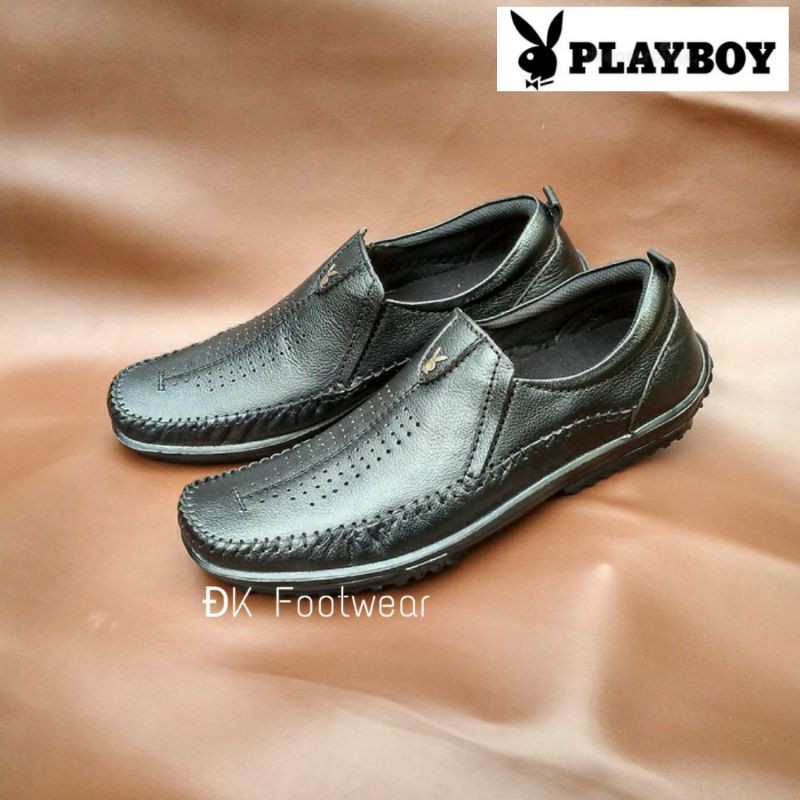 100% ORIGINAL PLAYBOY SEPATU PANTOFEL KULIT KERJA PRIA MURAH FORMAL KANTOR DINAS SEPATU