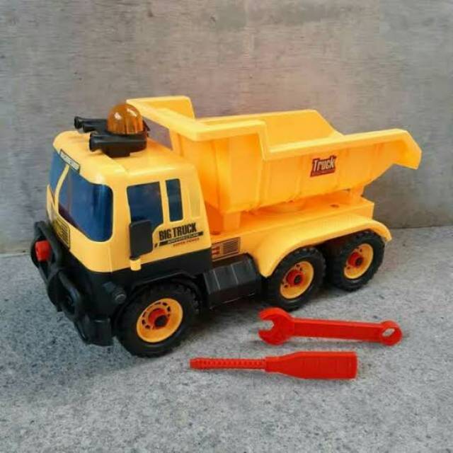 Mainan mobil-mobilan truck bak kuning / truk bak kuning